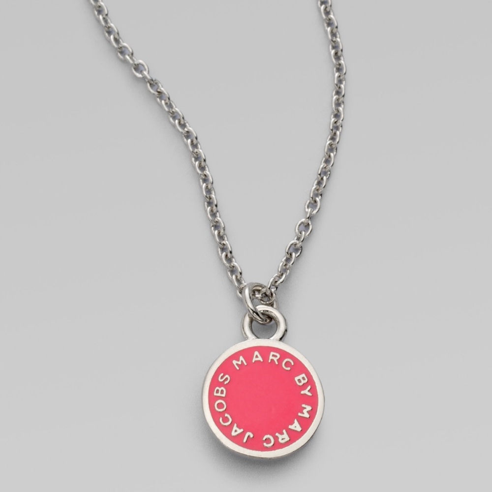 Marc Jacobs enamel pendant necklace in magenta